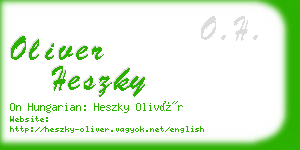 oliver heszky business card